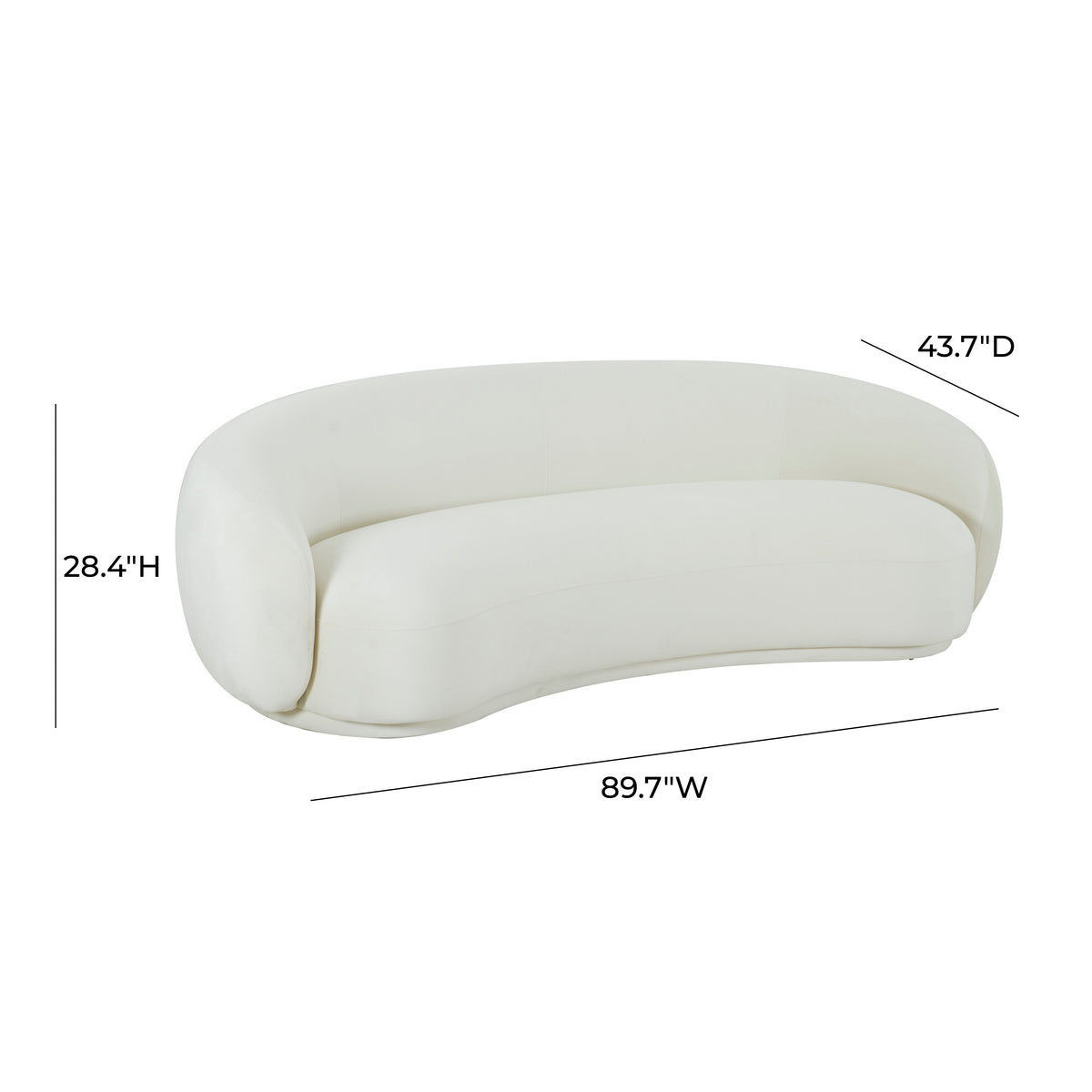 Kendall Cream Performance Velvet Sofa by TOV Furniture – photo 6 of 6