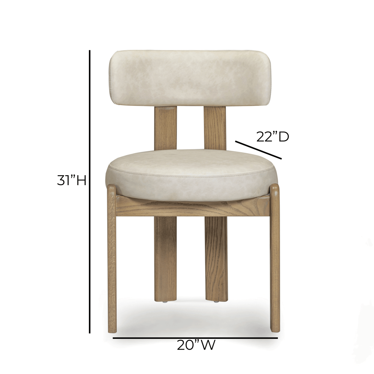 Odessa Cream Performance Vegan Leather Dining Chair by TOV Furniture – photo 7 of 7