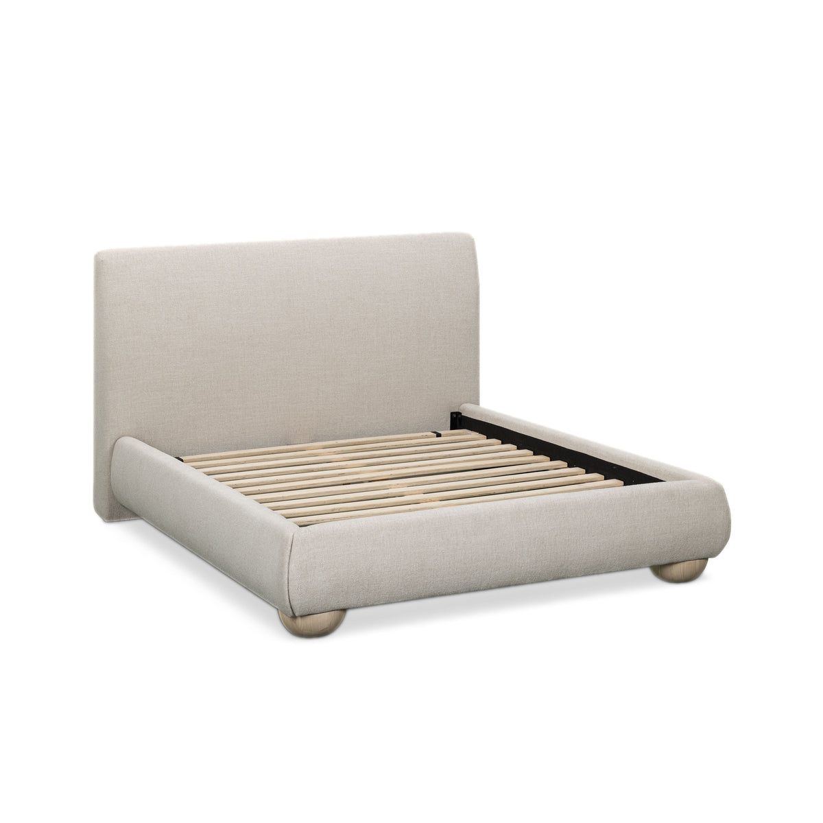 Rayne Cream Textured Fabric Queen Bed by TOV Furniture – photo 8 of 9