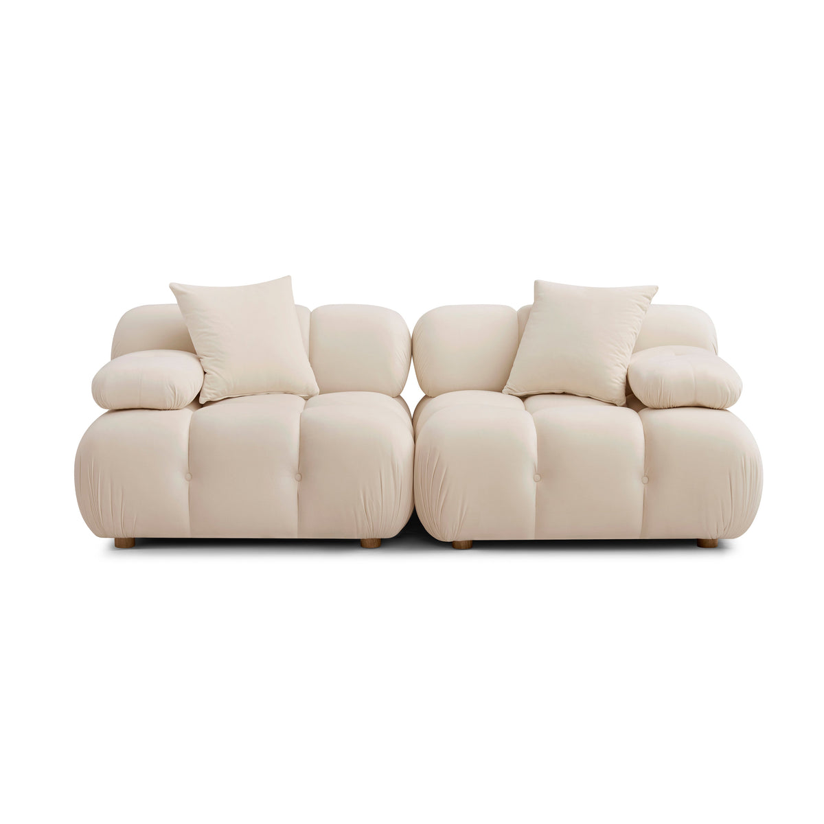 Calliope 79" Cream Performance Velvet Modular Loveseat by TOV Furniture – photo 1 of 6