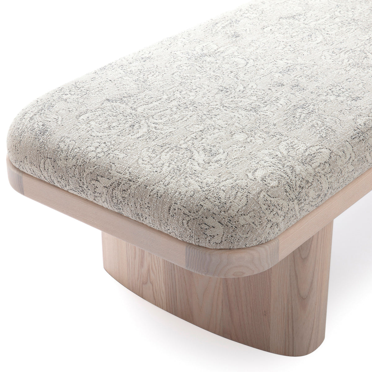 Ollie 56.5" Neutral Floral Jacquard Bench by TOV Furniture – photo 4 of 6
