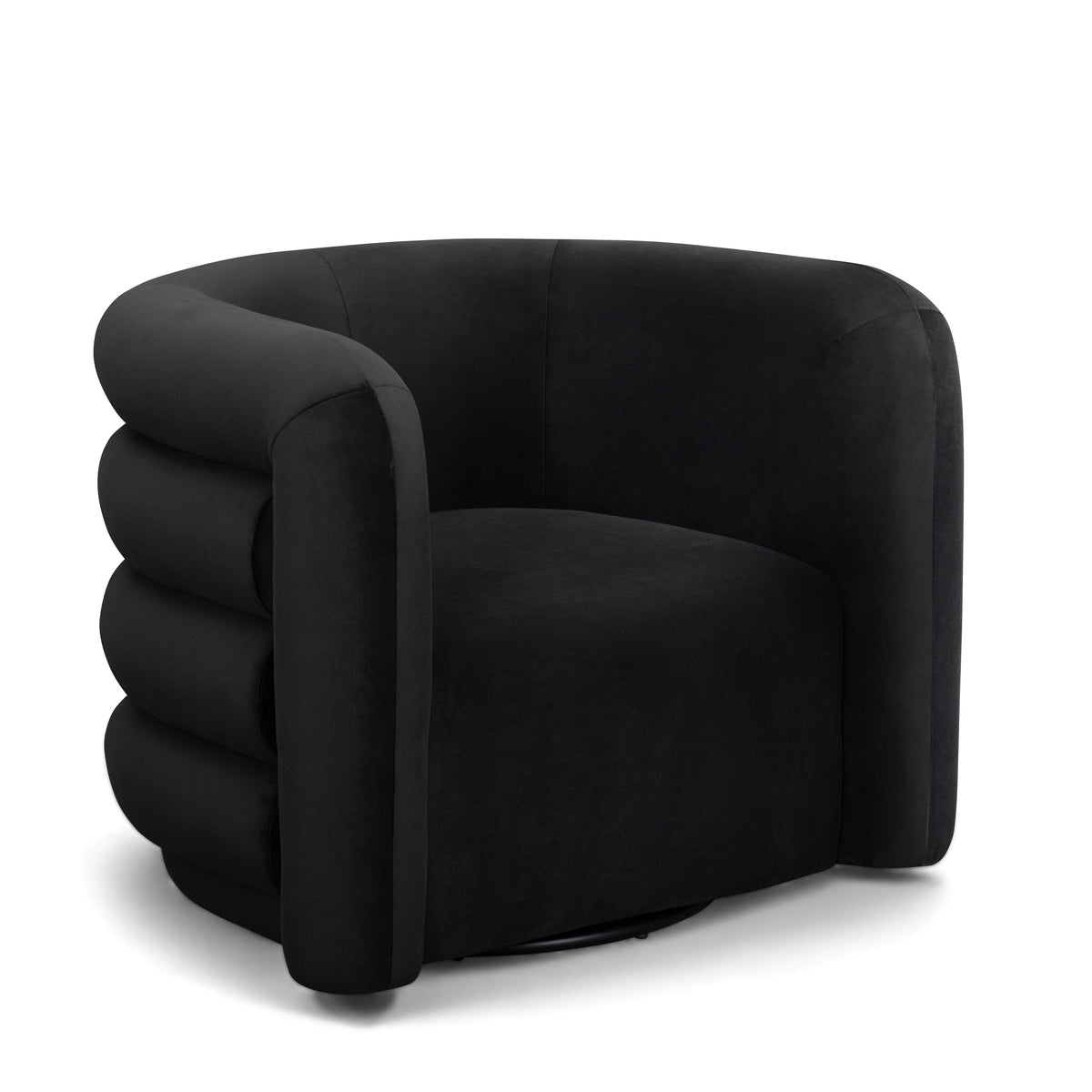 Curves Black Velvet Swivel Accent Chair by TOV Furniture – photo 1 of 8