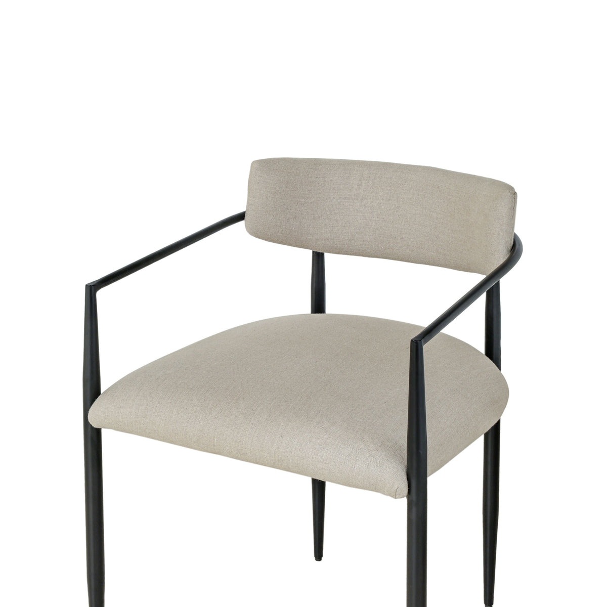 Forte Cream Linen Forged Iron Dining Chair by TOV Furniture – photo 4 of 7