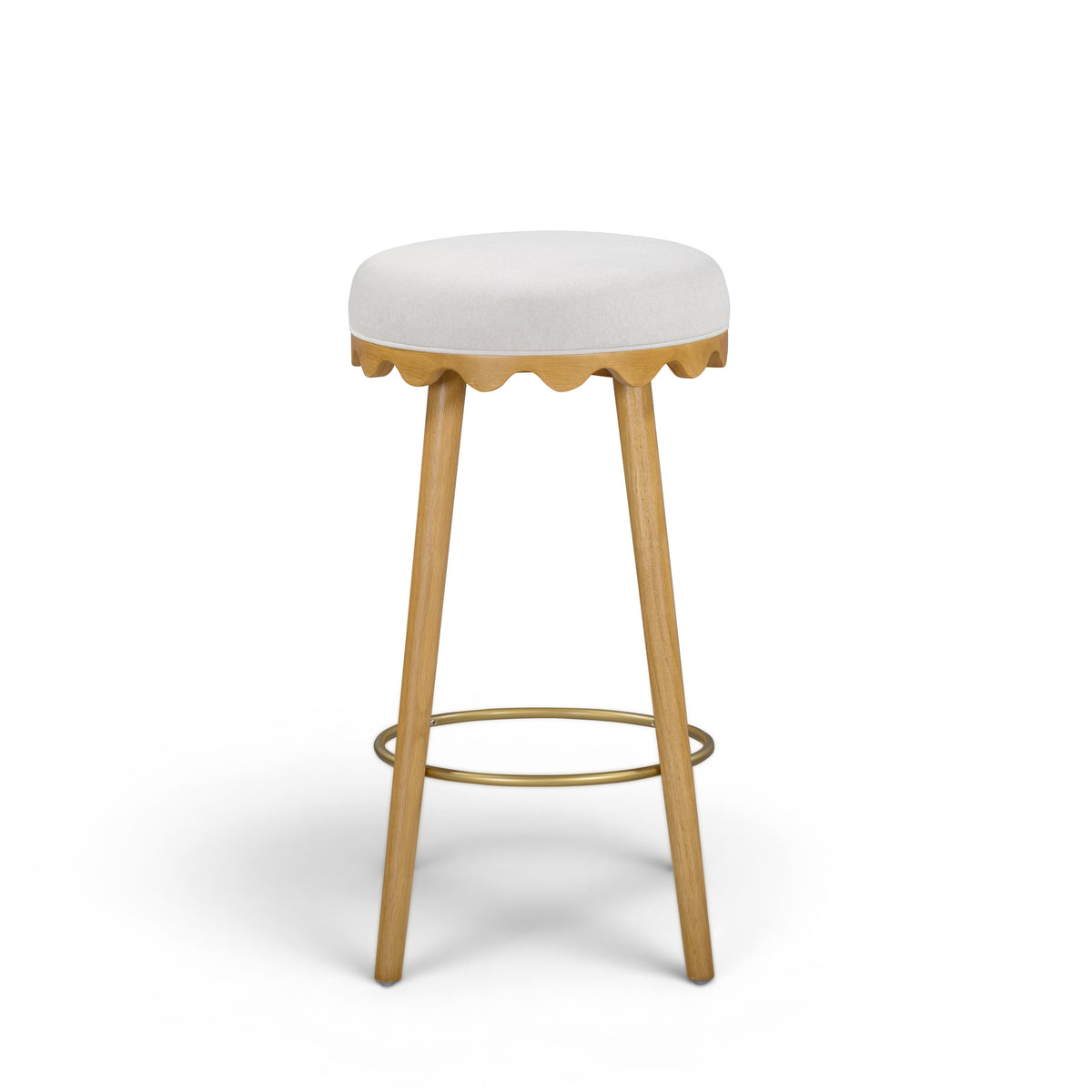 Oodle Cream Performance Vegan Mohair Natural Bar Stool by TOV Furniture – photo 3 of 6
