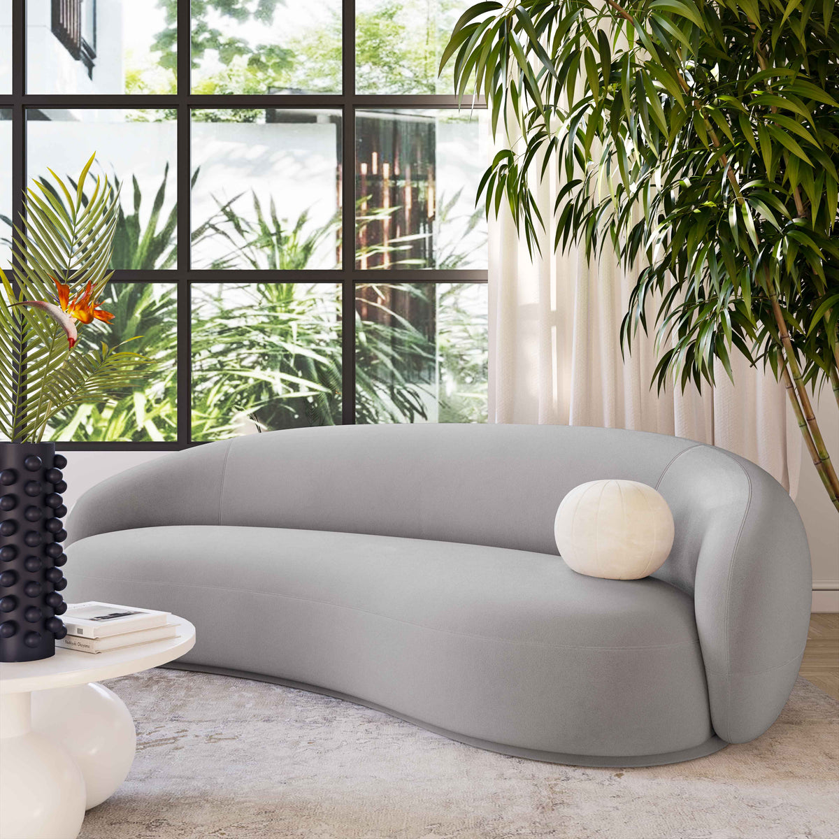 Kendall Light Grey Performance Velvet Sofa by TOV Furniture – photo 2 of 6