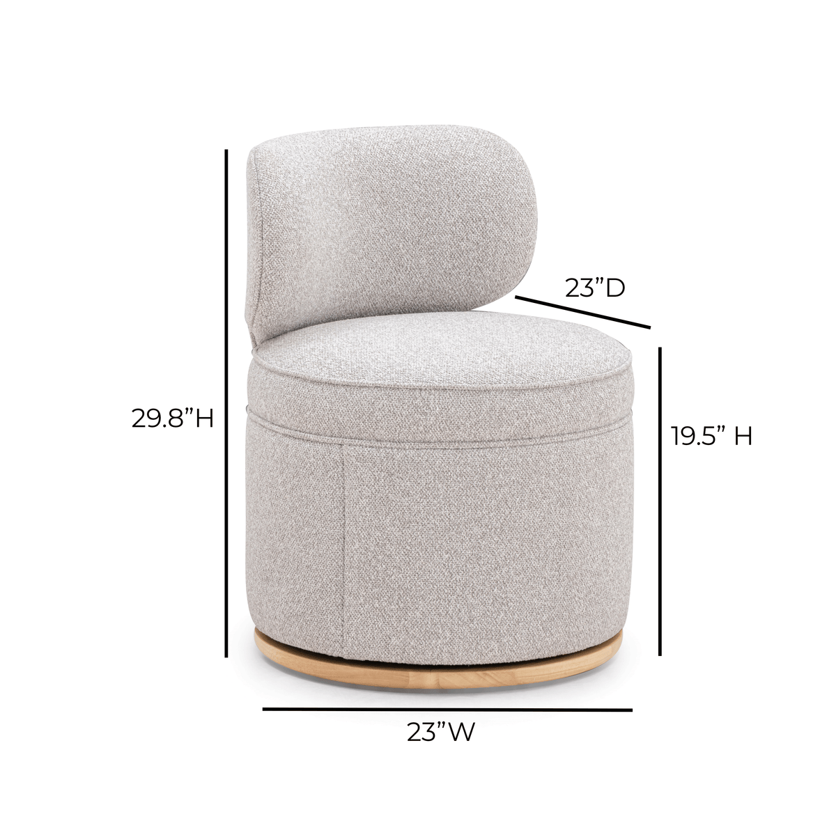 Amaya Grey Textured Performance Fabric Swivel Desk Chair by TOV Furniture – photo 10 of 10