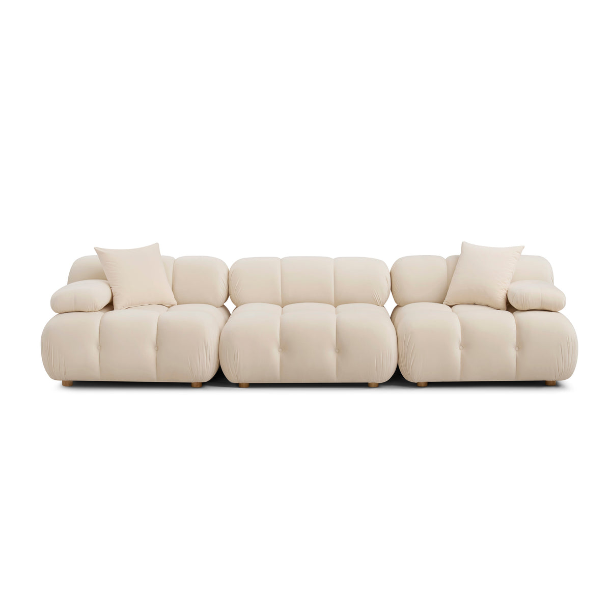 Calliope 118" Cream Performance Velvet Modular Sofa by TOV Furniture – photo 1 of 5