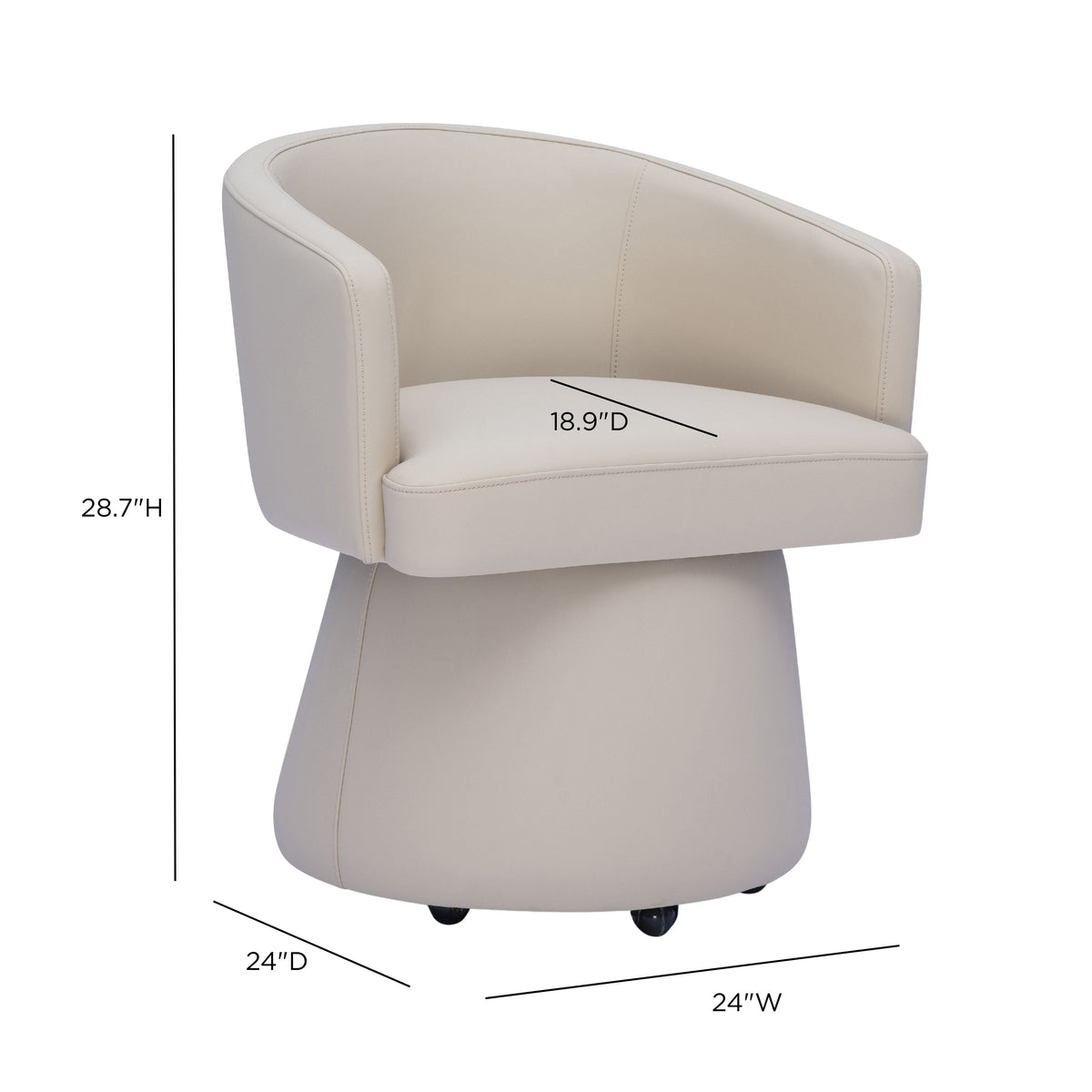 Kristen Taupe Performance Vegan Leather Desk Chair by TOV Furniture – photo 5 of 6