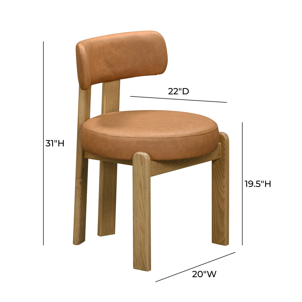 Odessa Saddle Brown Performance Vegan Leather Dining Chair by TOV Furniture – photo 7 of 8