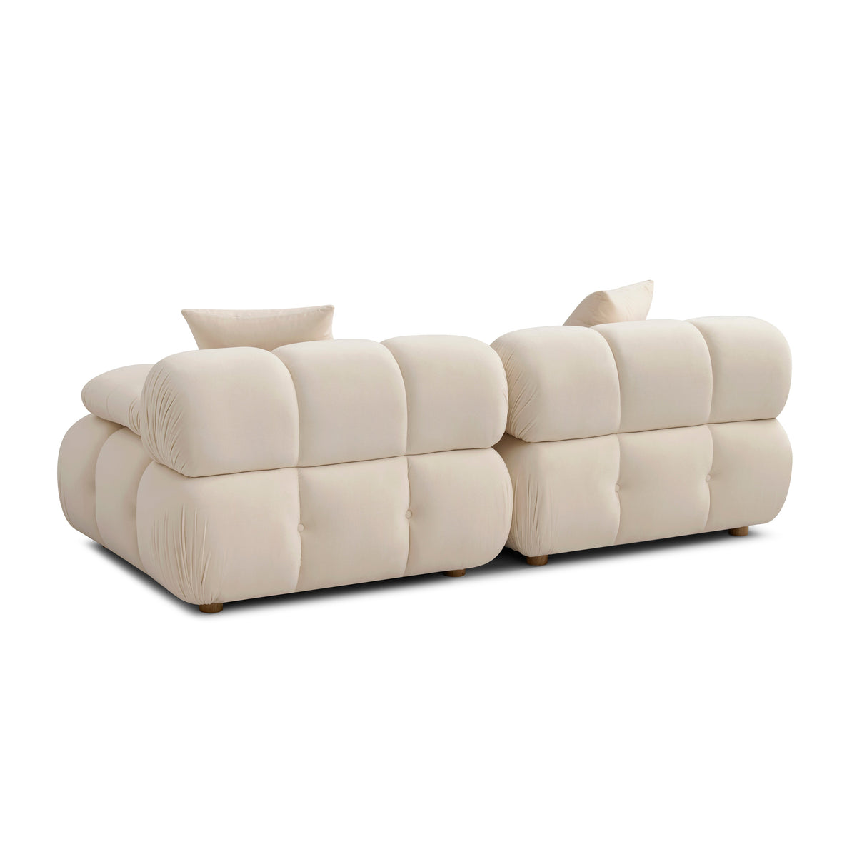 Calliope 79" Cream Performance Velvet Modular Loveseat by TOV Furniture – photo 4 of 6