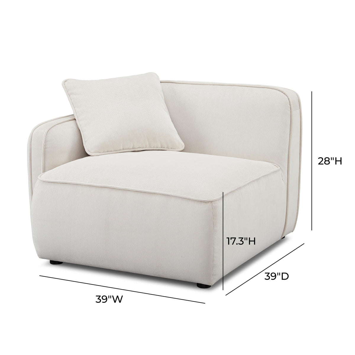 Travie Modular Corner Armchair in White Sand / LAF by TOV Furniture – photo 5 of 6