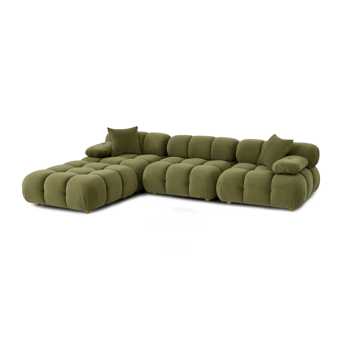 Calliope Olive Green Performance Velvet 4-piece Modular Sectional by TOV Furniture – photo 2 of 8