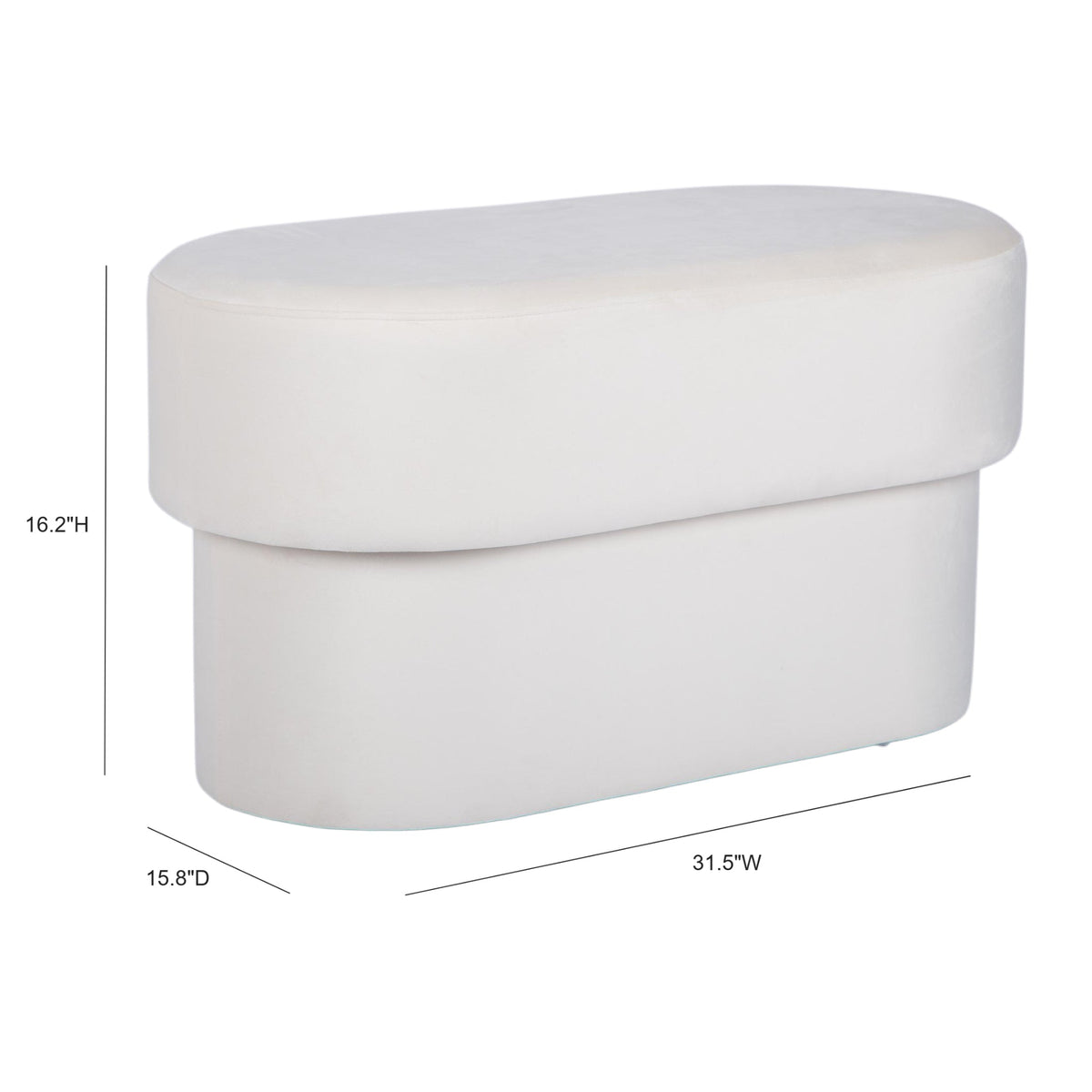 Andrea Cream Performance Velvet 31" Storage Bench by TOV Furniture – photo 7 of 7