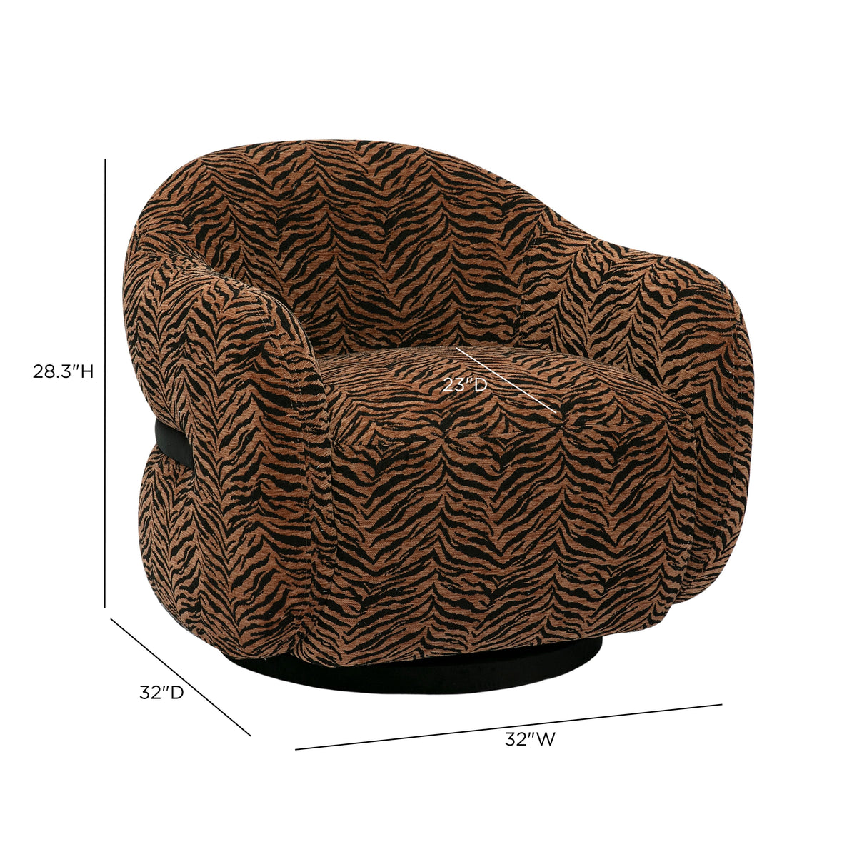 Salma Animal Print Jacquard Swivel Chair by TOV Furniture – photo 6 of 7