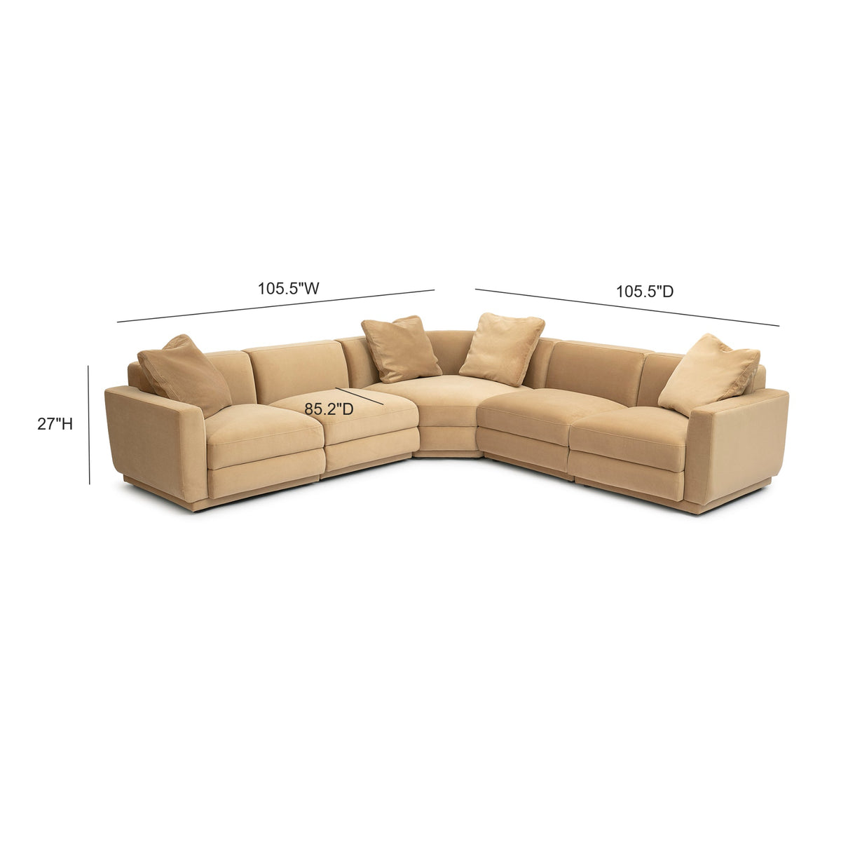 Perry Tan Performance Velvet Modular L-Sectional by TOV Furniture – photo 5 of 5