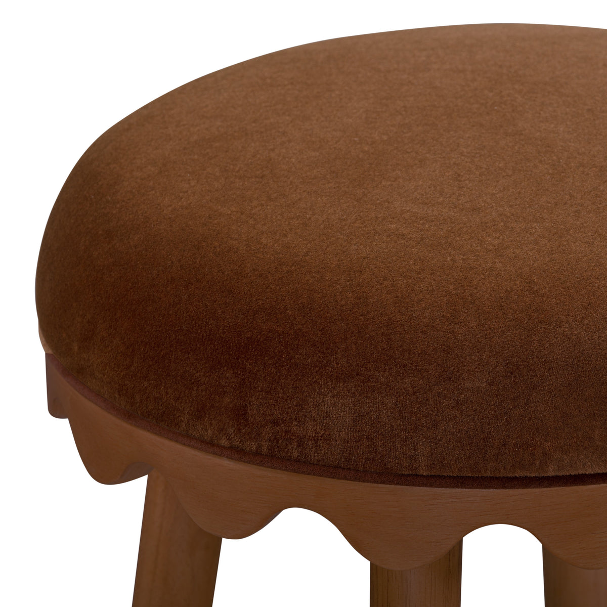 Oodle Bronze Performance Vegan Mohair Light Walnut Bar Stool by TOV Furniture – photo 4 of 6