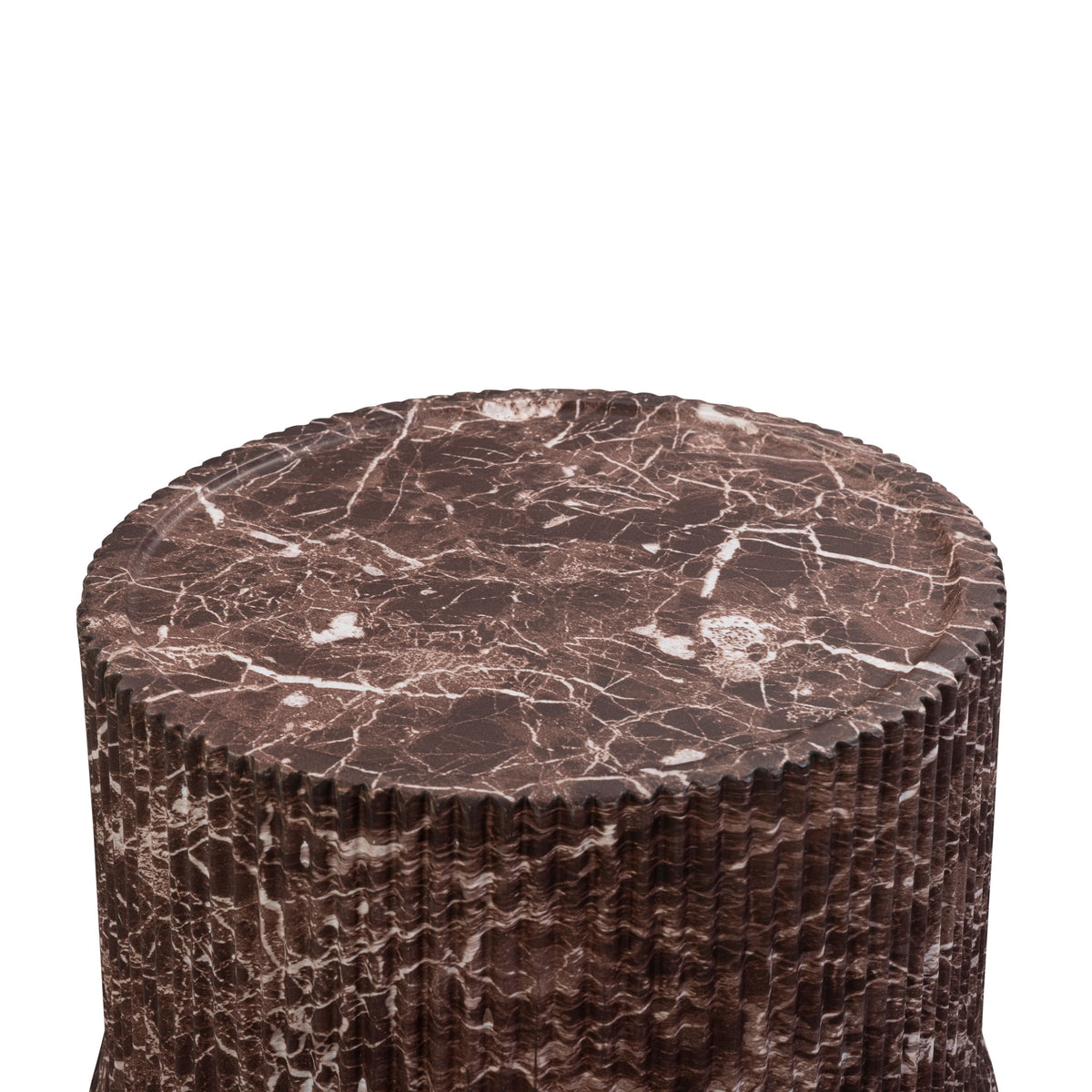 Cilla Red Faux Levanto Marble Indoor/Outdoor Concrete Side Table by TOV Furniture – photo 4 of 6