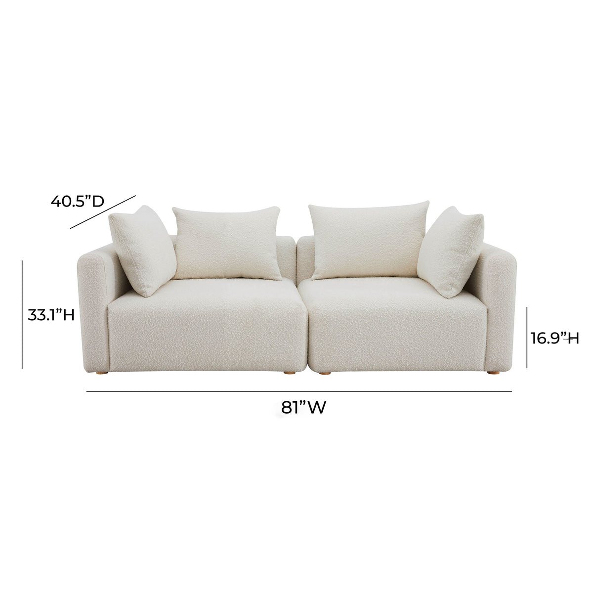 Hangover 81" Cream Performance Boucle Loveseat by TOV Furniture – photo 5 of 5