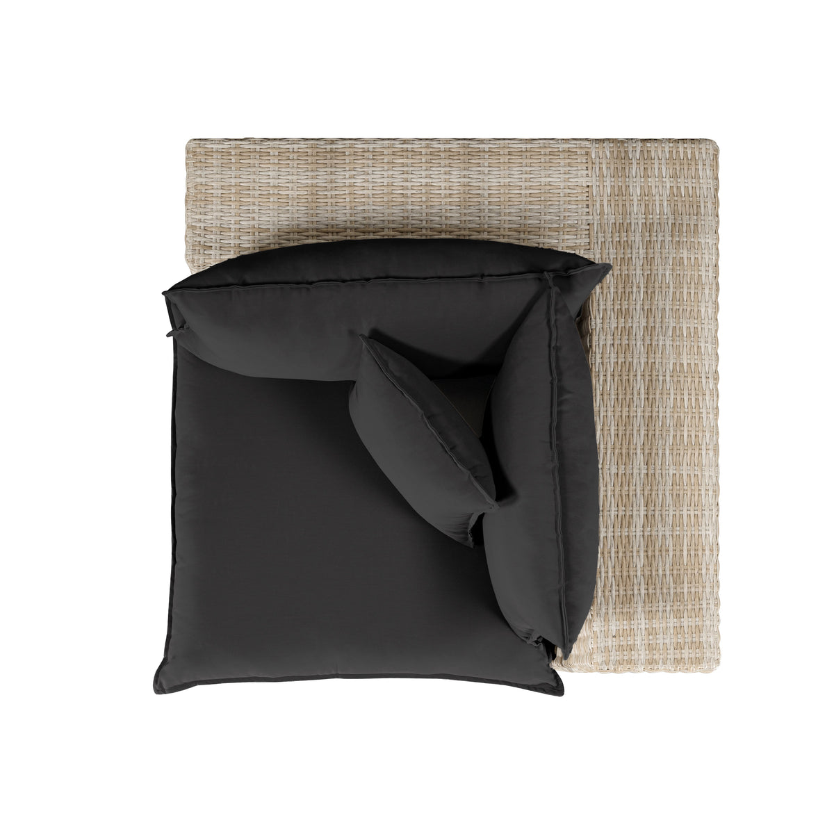 Cali Black Performance Fabric & Natural Wicker Outdoor Corner Chair by TOV Furniture – photo 4 of 6