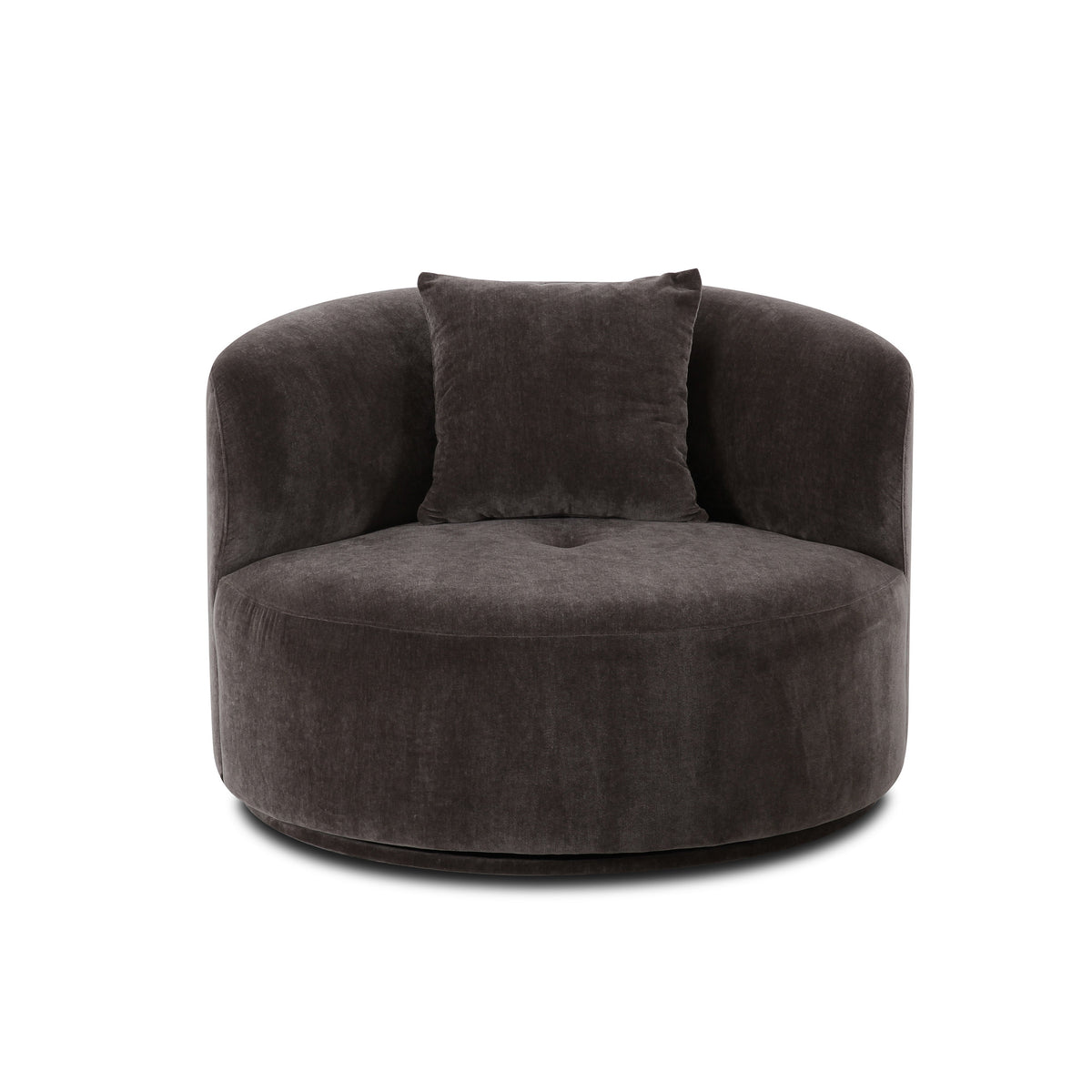 Fickle Storm Grey Performance Velvet Swivel Chair by TOV Furniture – photo 1 of 8