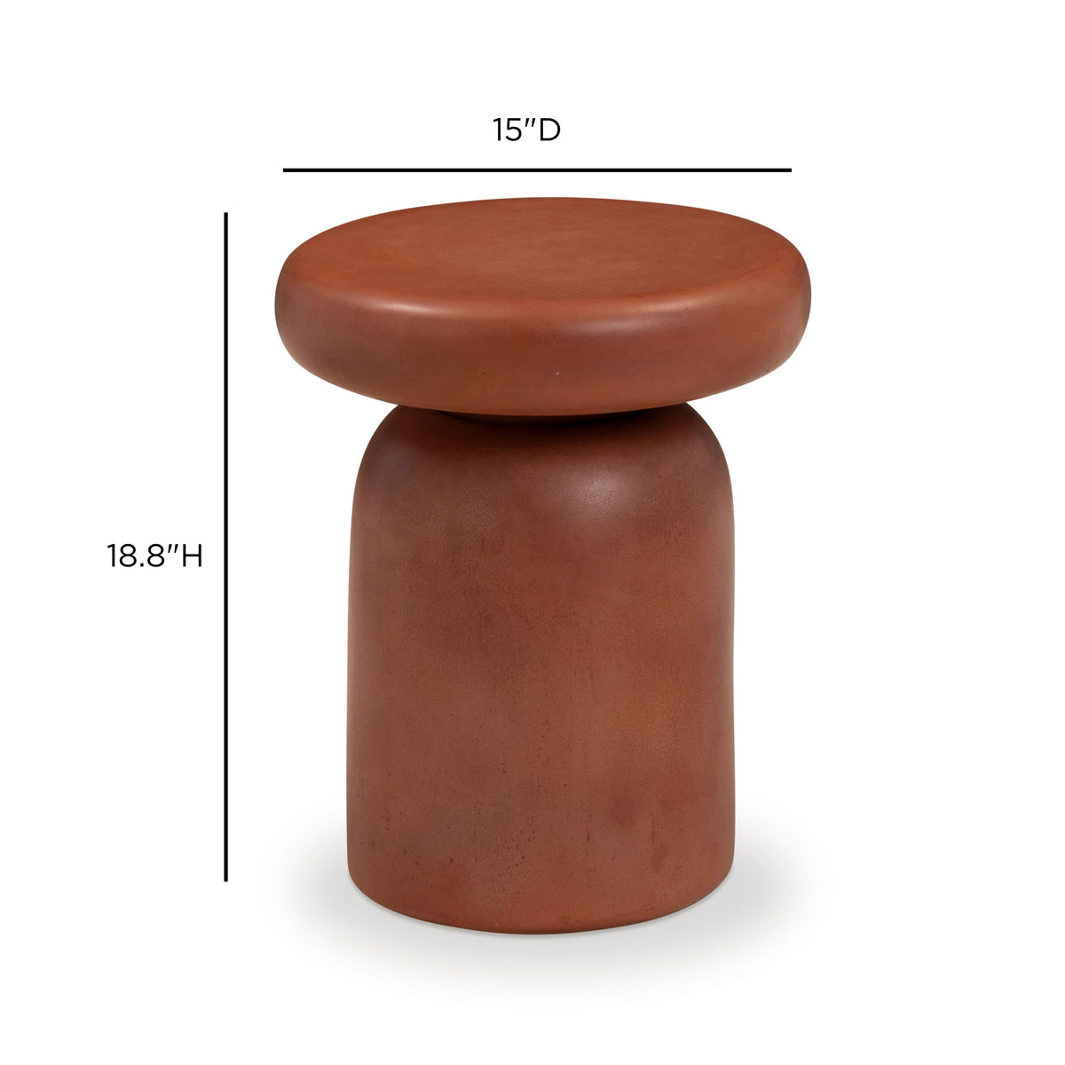 Lydia Red Concrete Indoor/Outdoor Side Table by TOV Furniture – photo 6 of 7