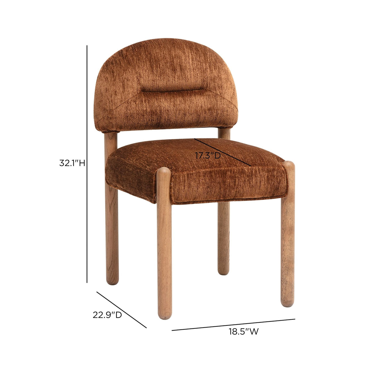Bruno Bronze Thick Performance Chenille Arched Back Dining Chair by TOV Furniture – photo 7 of 8