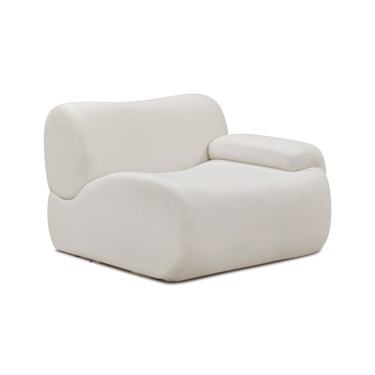 Zenith Cream Upcycled Contract-Grade Fabric RAF Corner Chair by TOV Furniture – photo 1 of 9