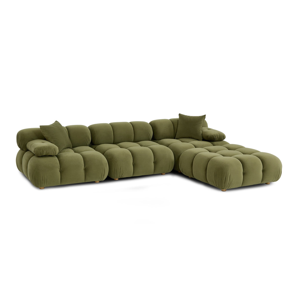 Calliope Olive Green Performance Velvet 4-piece Modular Sectional by TOV Furniture – photo 6 of 8