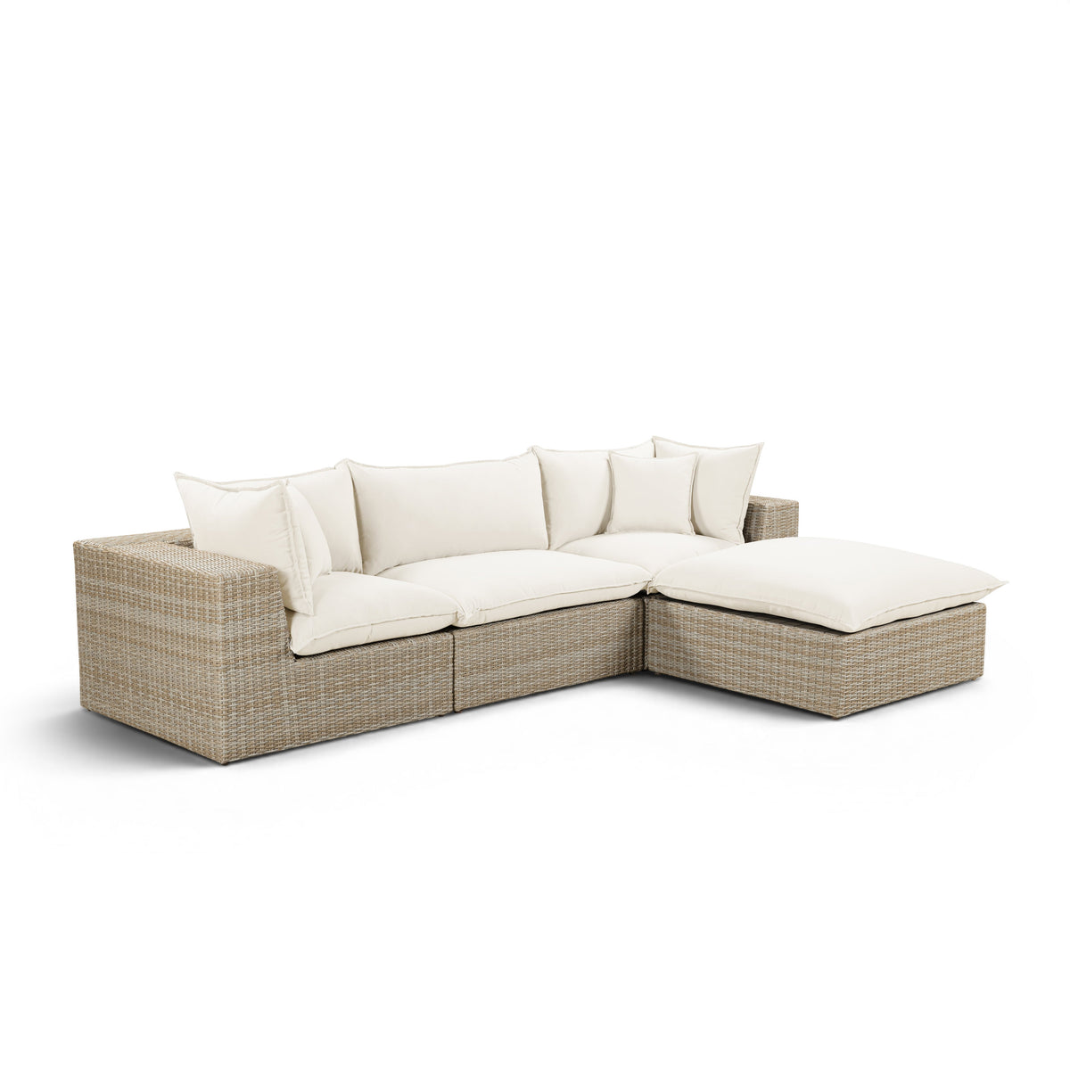 Cali Natural Performance Fabric & Natural Wicker Modular Outdoor Sectional by TOV Furniture – photo 2 of 7