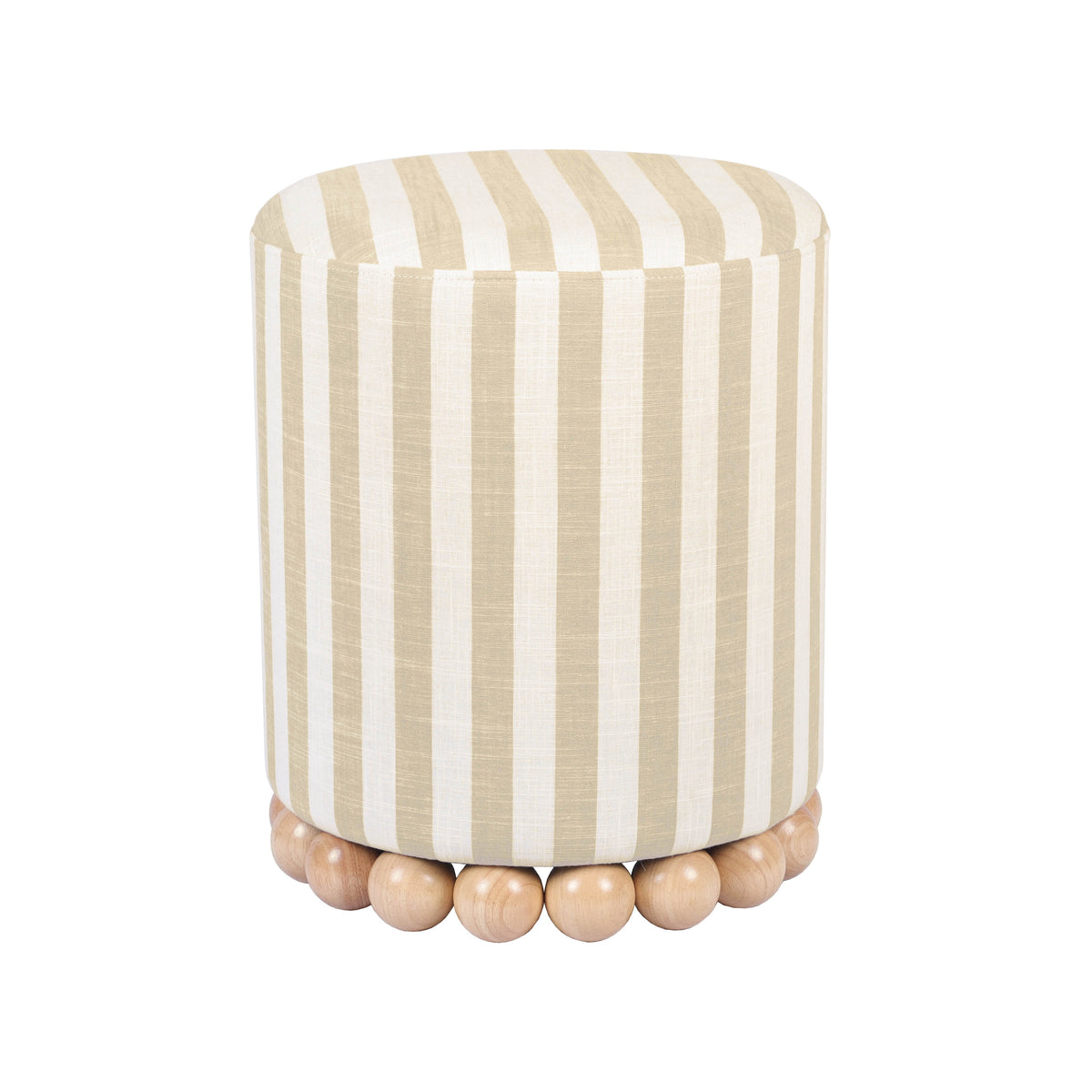 Dex Beige Striped Linen Ottoman by TOV Furniture – photo 1 of 8