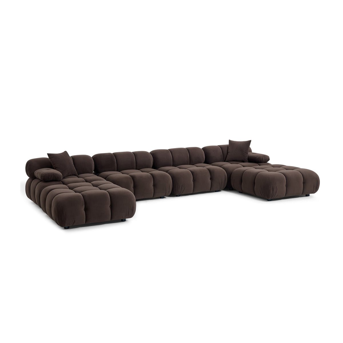 Calliope Dark Brown Performance Velvet 6-piece Modular U-Sectional by TOV Furniture – photo 3 of 5