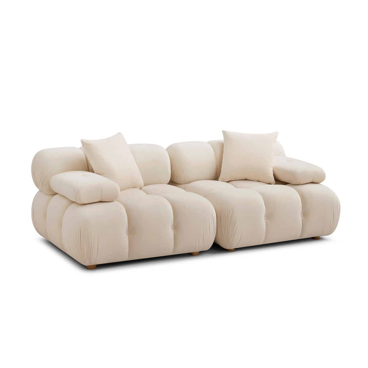 Calliope 79" Cream Performance Velvet Modular Loveseat by TOV Furniture – photo 3 of 6