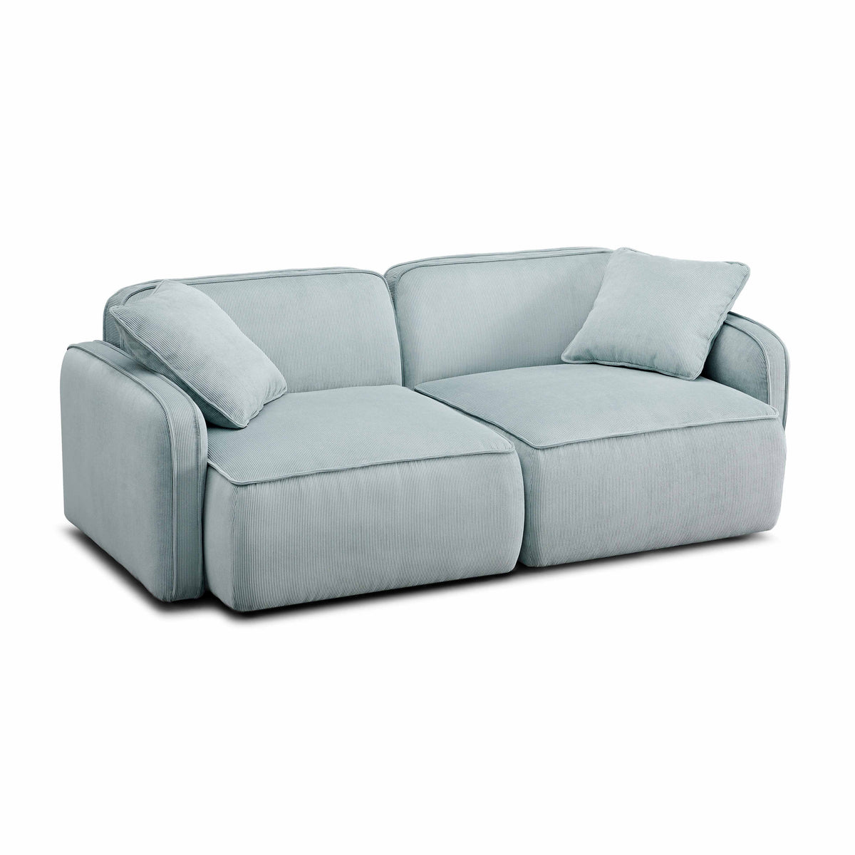 Travie Sea Blue Performance Corduroy Velvet Modular Loveseat by TOV Furniture – photo 3 of 8