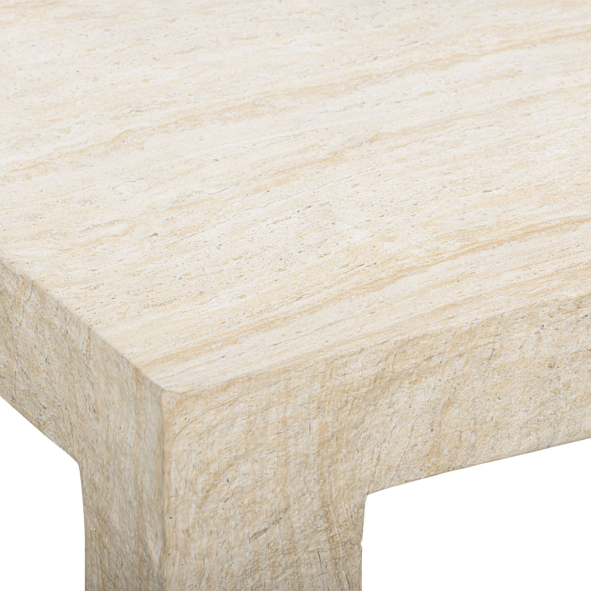 Roxanne 46" Faux Travertine Indoor/Outdoor Concrete Coffee Table by TOV Furniture – photo 5 of 7