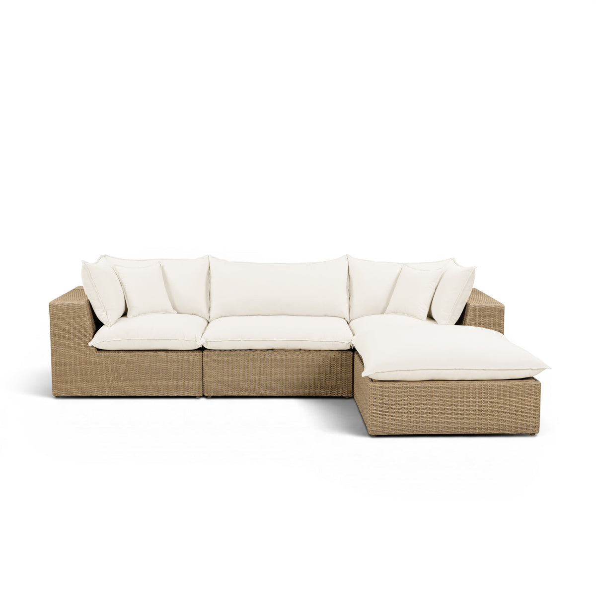 Cali Natural Performance Fabric & Brown Wicker Modular Outdoor Sectional by TOV Furniture – photo 1 of 10