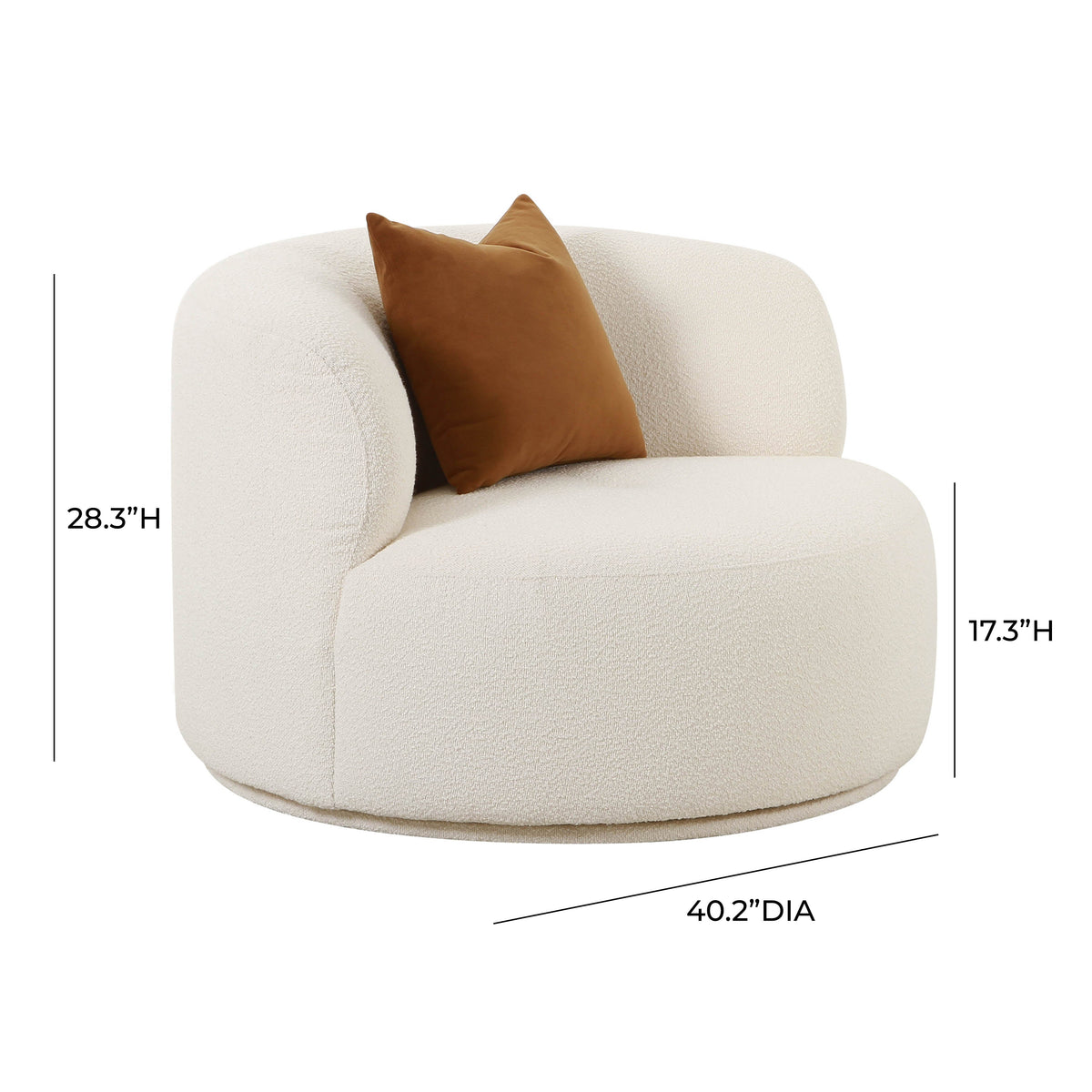 Fickle Cream Boucle Swivel Accent Chair by TOV Furniture – photo 7 of 8