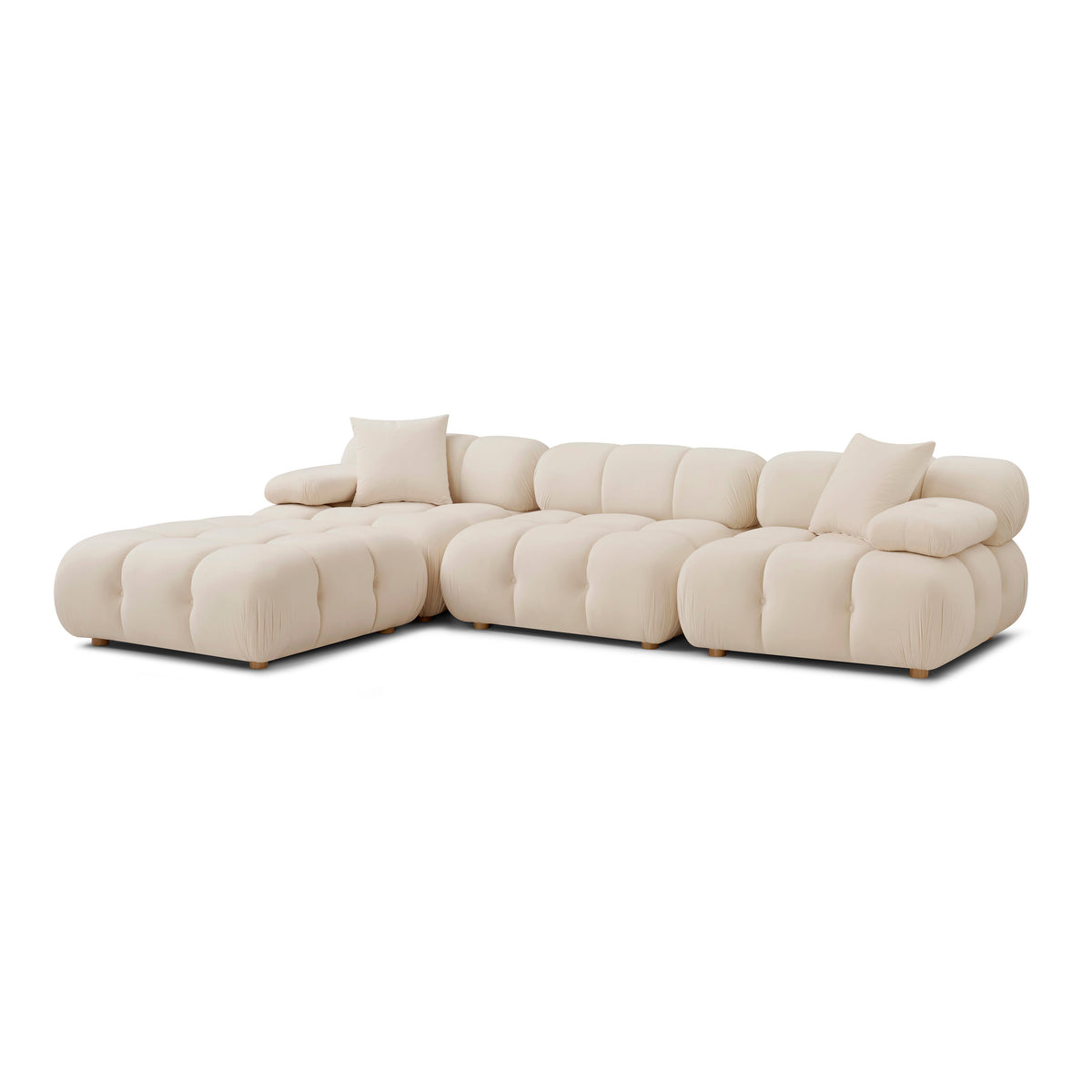 Calliope Cream Performance Velvet 4-piece Modular Sectional by TOV Furniture – photo 2 of 5