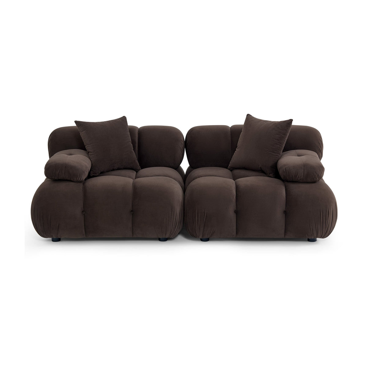 Calliope 79" Dark Brown Performance Velvet Modular Loveseat by TOV Furniture – photo 1 of 6