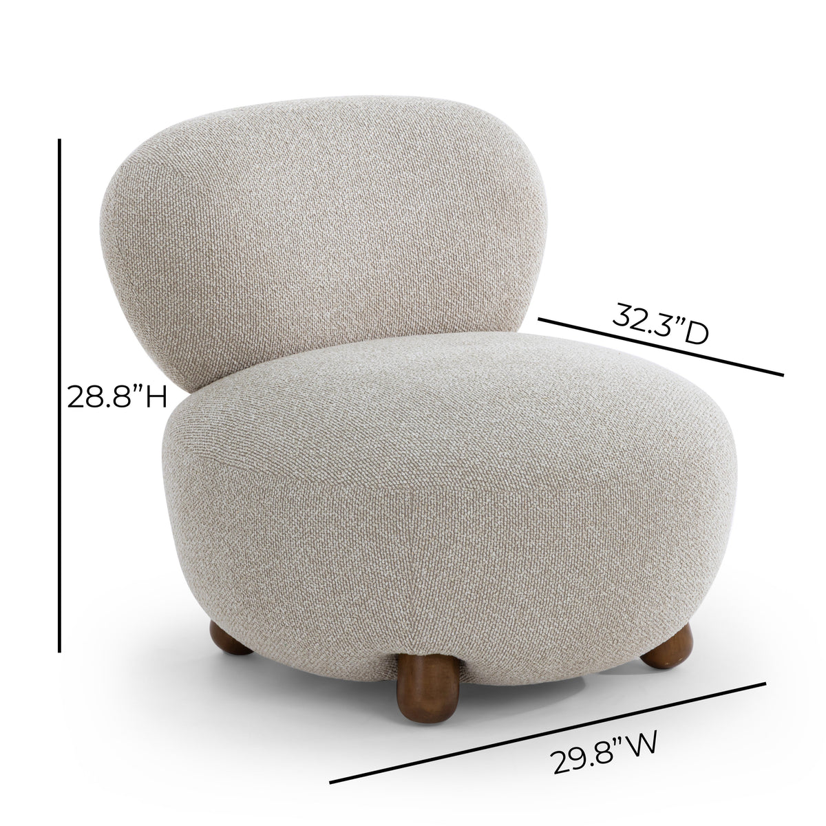 Pucker Warm Grey Performance Boucle Accent Chair by TOV Furniture – photo 8 of 8
