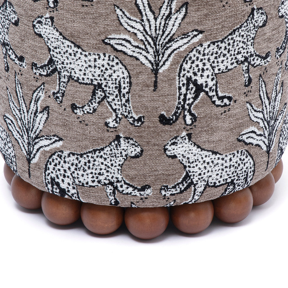 Dex Smoke Grey Leopard Jacquard Ottoman by TOV Furniture – photo 2 of 5