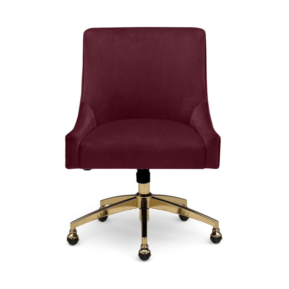 Beatrix Burgundy Performance Velvet Office Swivel Chair by TOV Furniture – photo 1 of 7