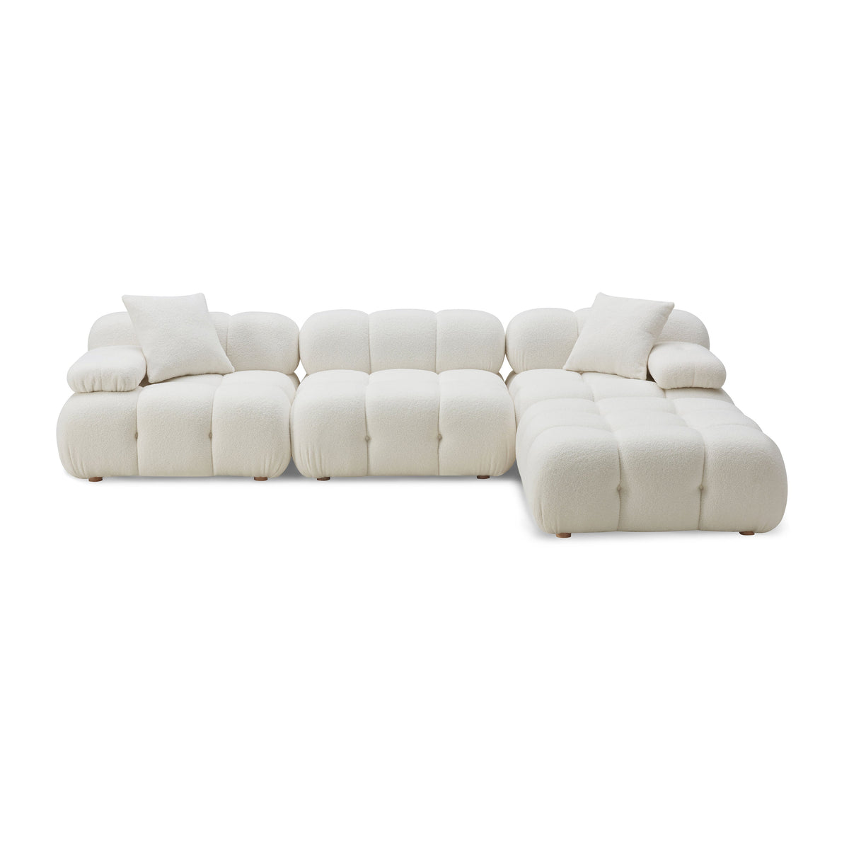 Calliope Cream Performance Vegan Shearling 4-piece Modular Sectional by TOV Furniture – photo 4 of 9