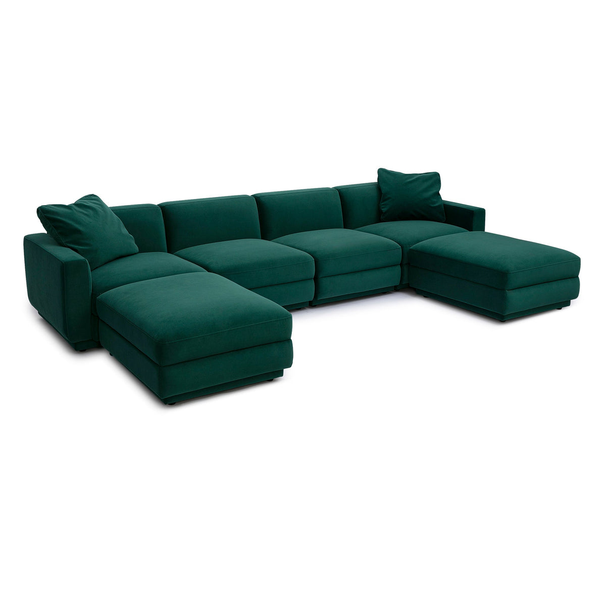 Perry Deep Green Performance Velvet Modular U-Sectional by TOV Furniture – photo 2 of 6
