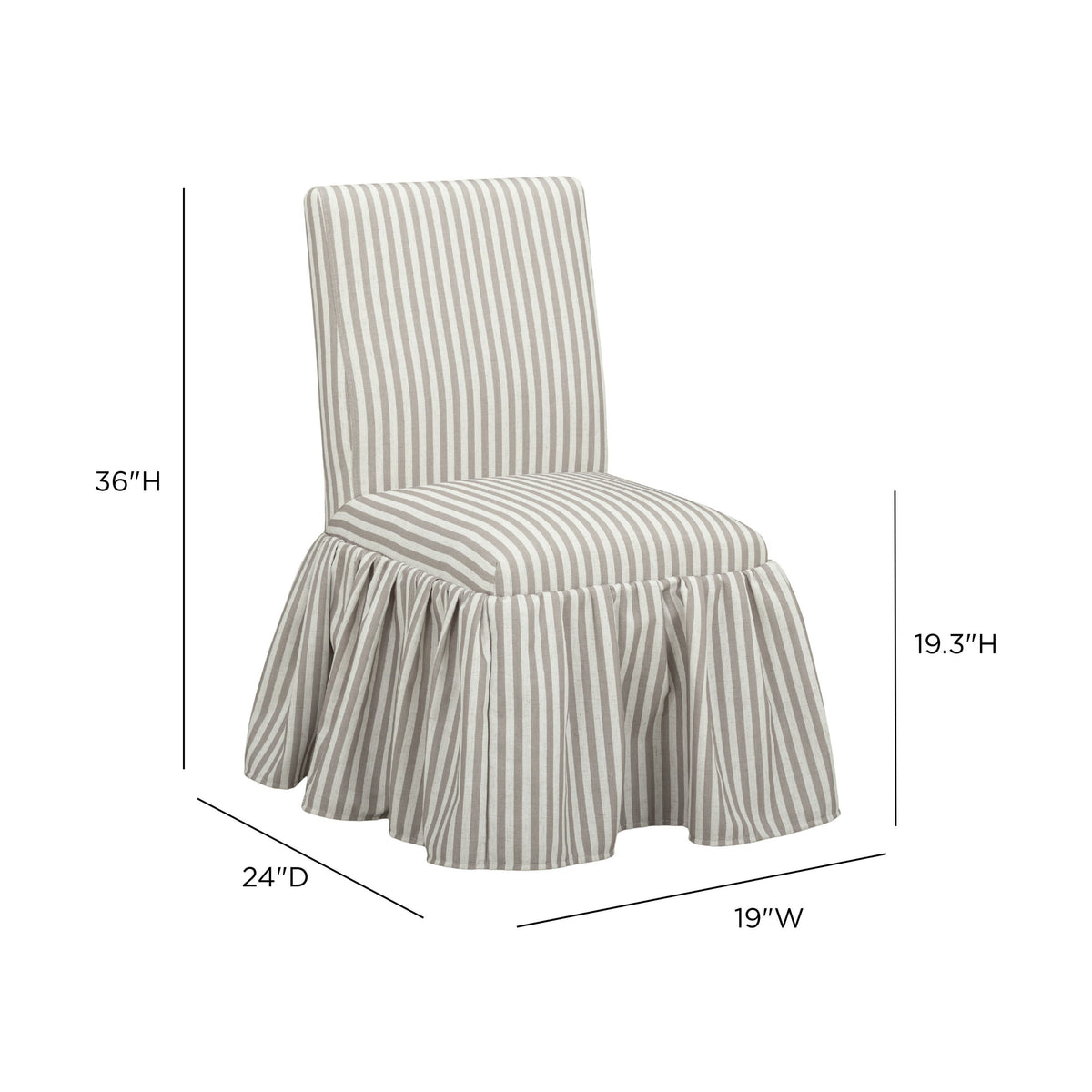 Gertrude Khaki Striped Linen Dining Chair by TOV Furniture – photo 7 of 7