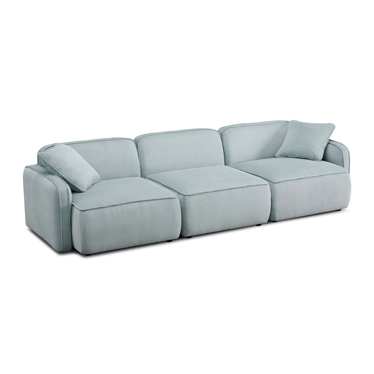 Travie Sea Blue Performance Corduroy Velvet Modular Sofa by TOV Furniture – photo 3 of 7