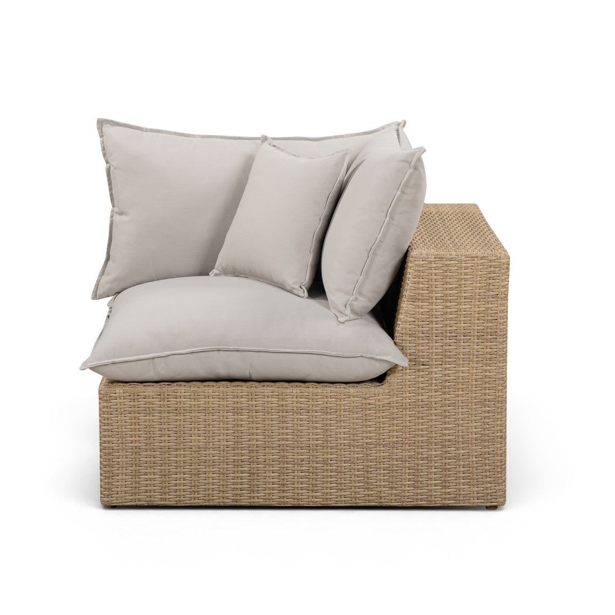 Cali Light Gray Performance Fabric & Brown Wicker Outdoor Corner Chair by TOV Furniture – photo 2 of 5