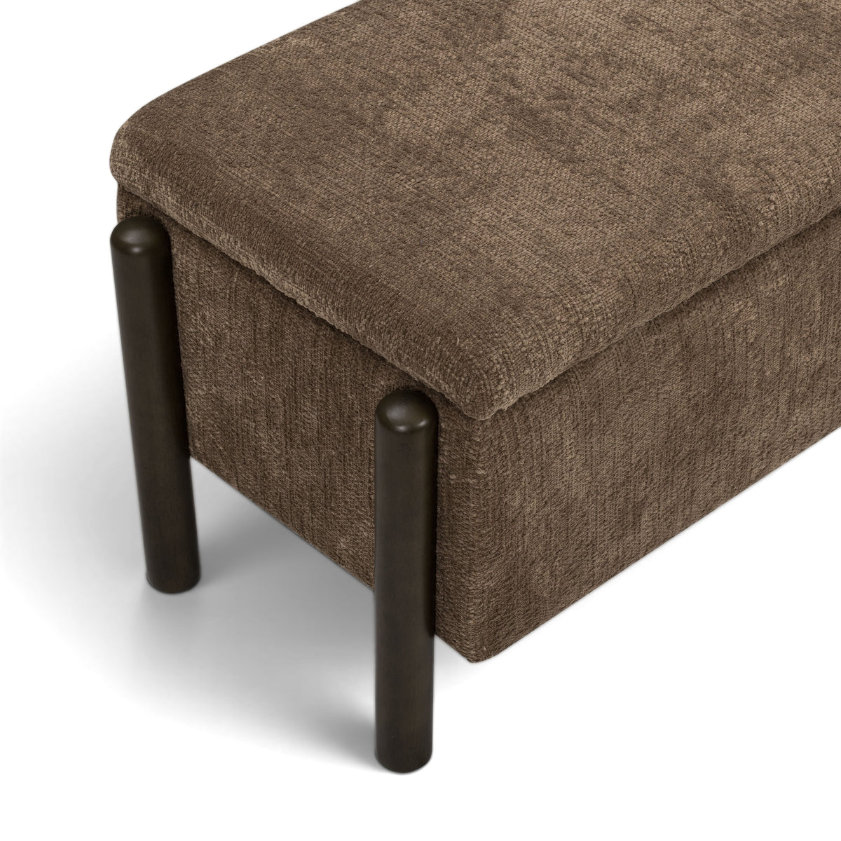 Abby 52" Brown Nubby Fabric Storage Bench by TOV Furniture – photo 5 of 9
