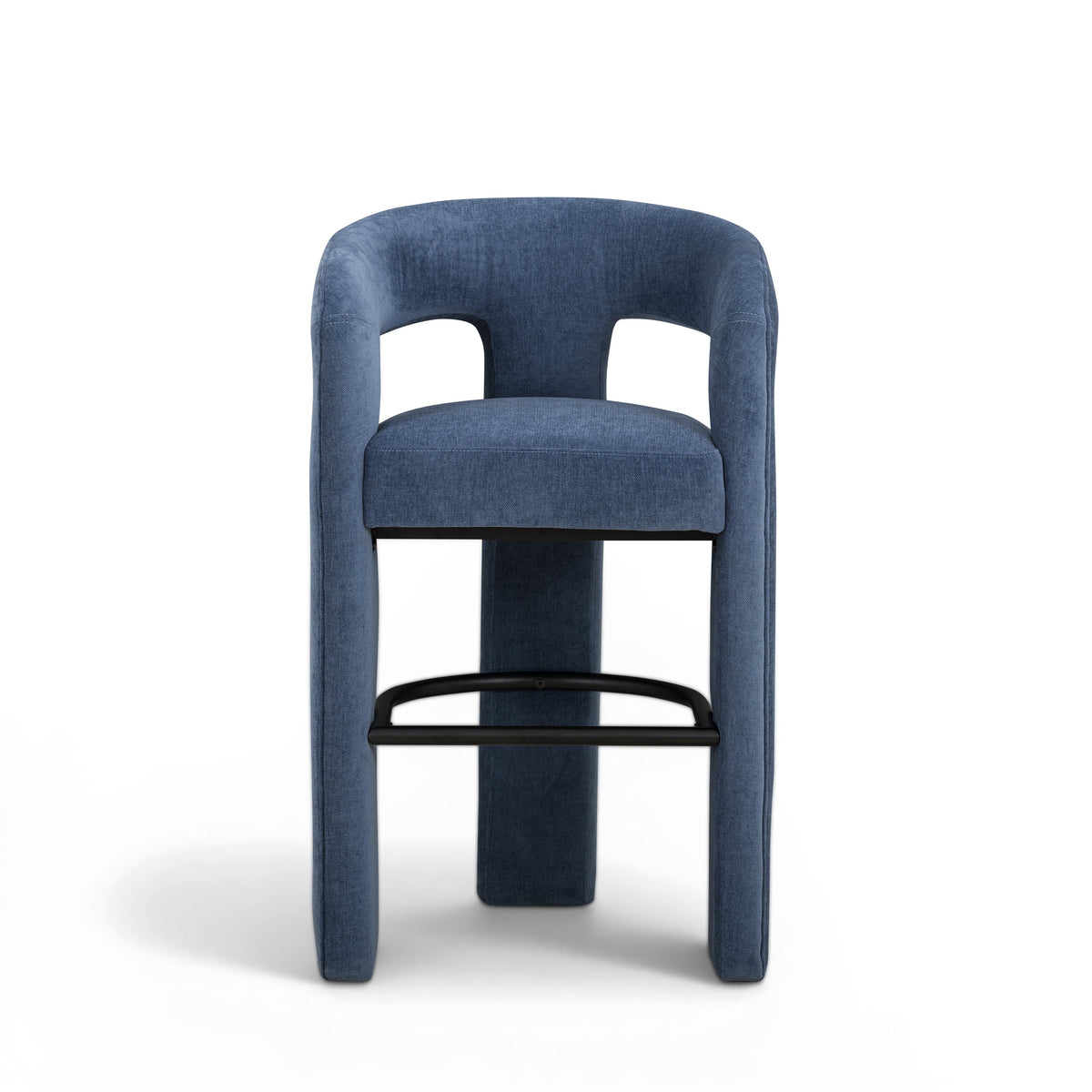 Malone Denim Blue Performance Chenille Bar Stool by TOV Furniture – photo 1 of 6