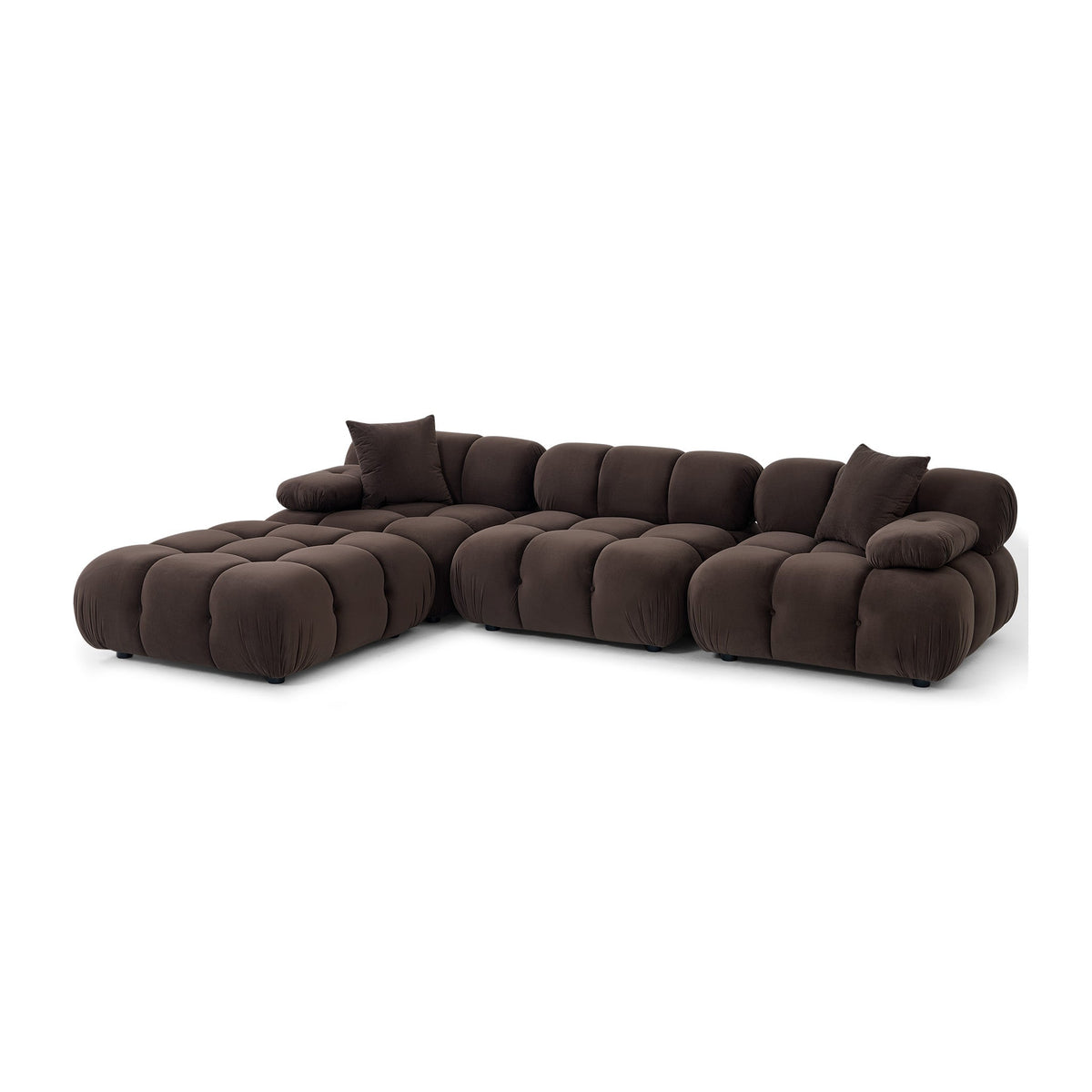 Calliope Dark Brown Performance Velvet 4-piece Modular Sectional by TOV Furniture – photo 6 of 9