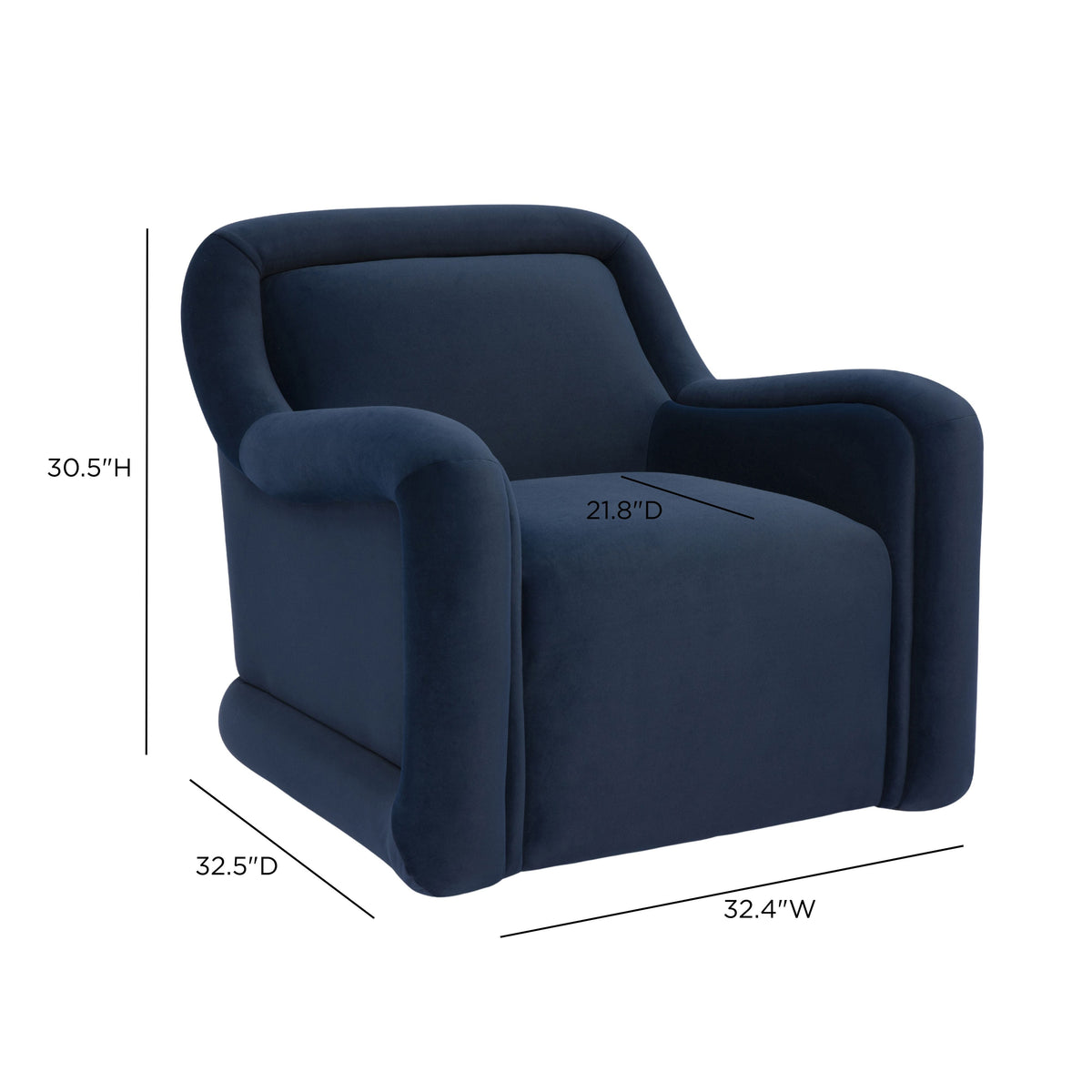 Charli Dark Blue Performance Velvet Accent Chair by TOV Furniture – photo 6 of 6